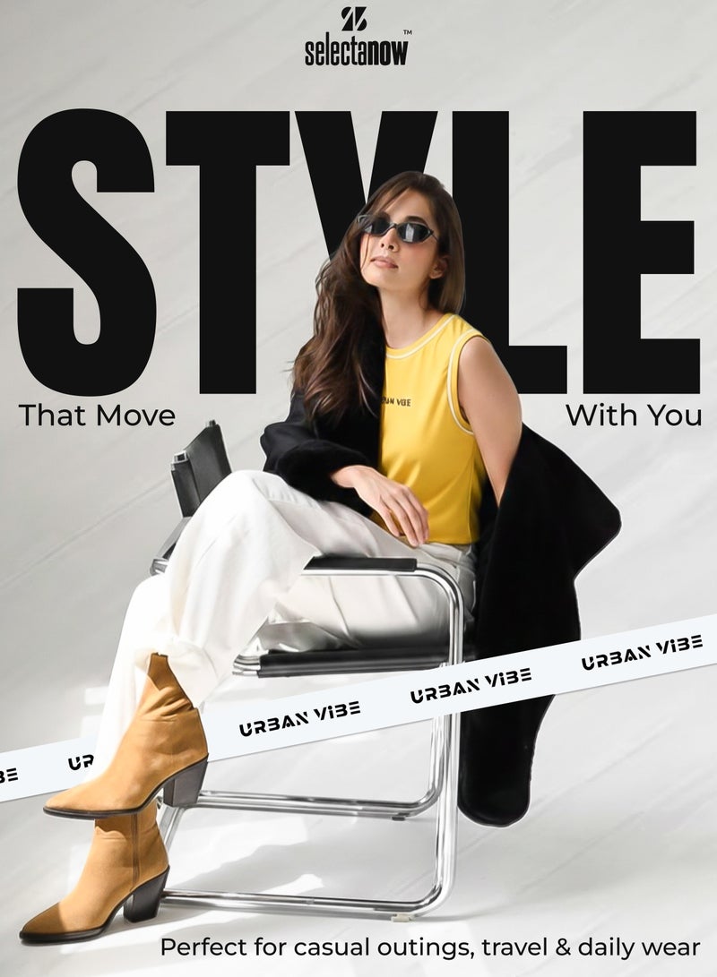 Selecta Now Ladies Sleeveless Cotton T-Shirt Yellow Breathable Contrast Piping Tank Top Soft Stretchable Women’s T Shirt - Image 4